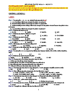 Đề cương ôn tập hóa 11  Học kỳ 1